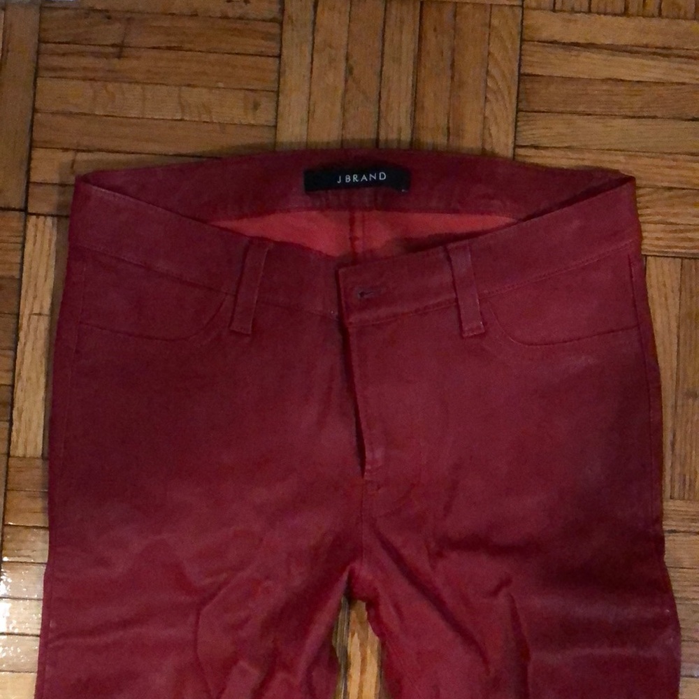 Red leather J Brand pants